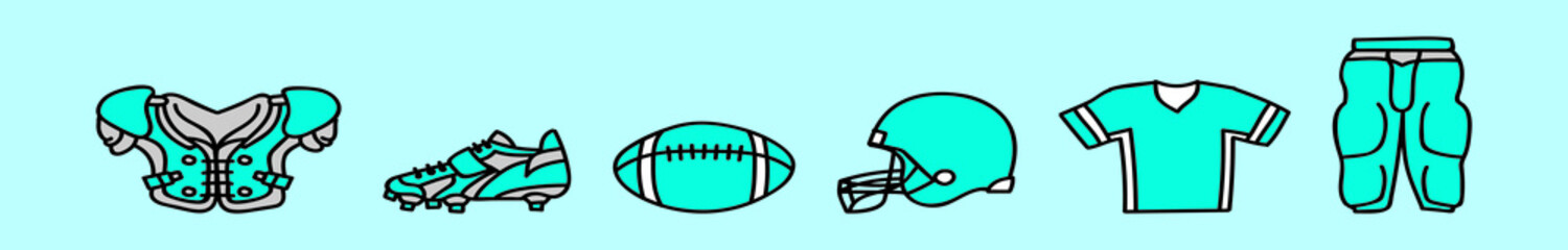 set of football kit cartoon design template with various models. vector illustration isolated on background