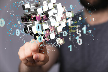 data cloud digital 3d computer