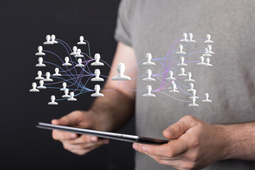 hierarchy connection team group digital
