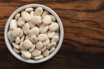 Uncooked Lima Beans in a Bowl