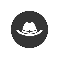 Vector hat white icon in flat style