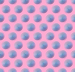 Vector geometric circle spiral grid seamless background. Trendy pop art collage psychedelic pattern vaporwave neon color style. Use for template, cover, wrapping, decoration elements.