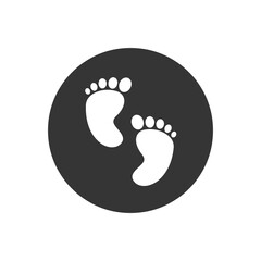 Baby foot white icon flat style vector