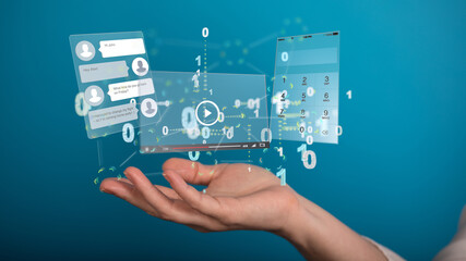develop interface web application in hand