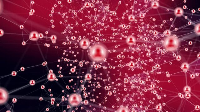 Plexus Social Contacts 4 - Red (infected) - Red (as infected) contacts icons in plexus. Perfectly looped.