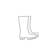 Boots line icon rain boot, shoes sign. Vector