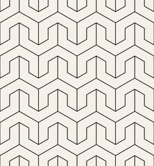 Vector seamless pattern. Modern stylish texture with chevron or zigzag. Repeating geometric background with linear grid.