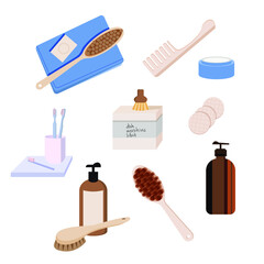 11-piece body, hair and skincare set isolated on white background.