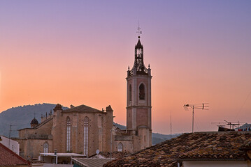 View of Sagunto at sunset. Valencian Community