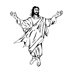 Fototapeta na wymiar Vector illustration of Jesus Christ, God and bible