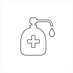 Antiseptic vector line icon Hygiene Virus hand care. Flat design illustration