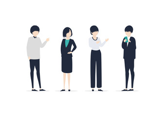 日本のビジネスチームのイラスト素材