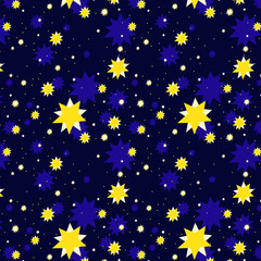 Cosmos seamless pattern with stars. Star background pattern.Design for print, textile, wallpaper.
