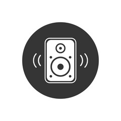 Acoustic music speaker white icon. Simple icon element for website, web design, mobile applications, infographics
