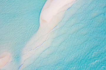 Top view aerial photo from drone of stunning beautiful sea landscape beach with turquoise water...
