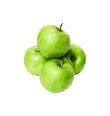 isolated green apples side view