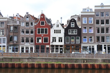 Fototapeta premium Amsterdam Geldersekade View with Historic House Facades