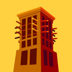 Arabian wind tower or Burjeel - traditional architecture