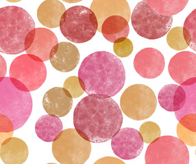 Circle Hand drawn Watercolor isolated on white canvas with high resolution texture, seamless pattern
