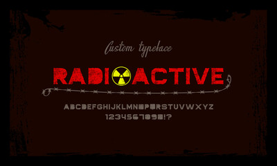 Grunge scratch type font, vintage typography. Punk style textured font and alphabet.