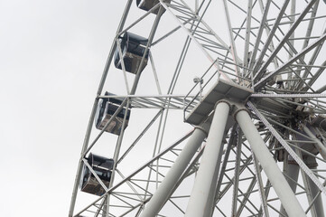 the cabin of the Ferris wheel against the sky