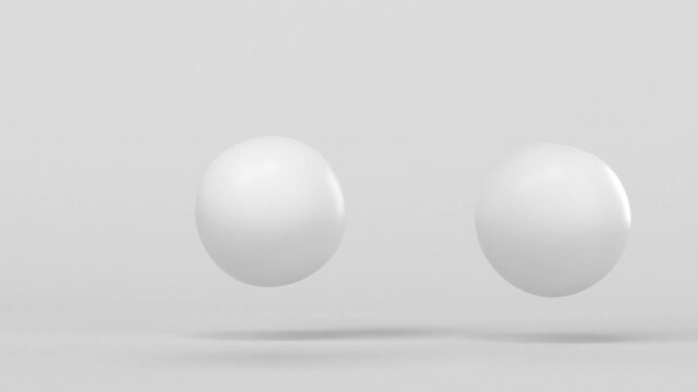 Bouncing soft balls with white background, 3d rendering.