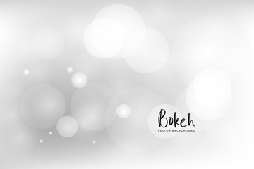 Bokeh white background. Shiny shapes, light abstract vector illustration.