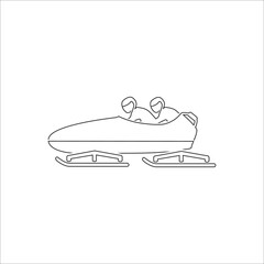 Bobsleigh line icon. Vector illustration on white
