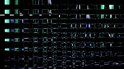 Glitch background. Error signal, technical problem. Graphic design. 3D rendering. Widescreen
