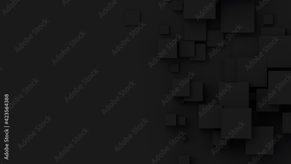 Fototapete cubes with random size composition. with a place for text. abstract 3d render illustration. geometri