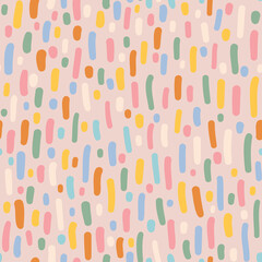 Colorful vector strokes vertical placed as seamless repeat pattern with background.