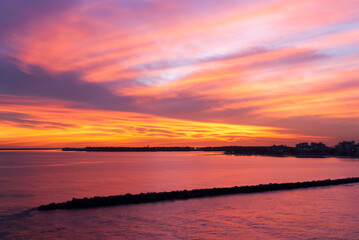 Miami Sea And The Sky Red Color Sunset