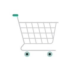 Shopping cart. Shopping cart icon drawn in flat style. Vector 10 EPS.