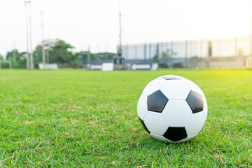 Soccer ball on the ball field