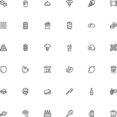 icon vector icon set such as: handmade, cooler, refined, bunch, candle, delicacy, dark, pasta, catch, noodle, fish, elements, wildlife, traditional, easter, tin, culture, heat, bred, french press