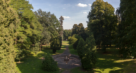 The abandoned old palace in Pilica in Poland