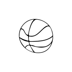 Doodle basketball ball icon in vector. Hand drawn basketball ball icon in vector. Basketball ball doodle illustration
