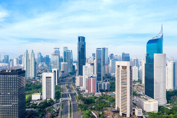 Fototapeta na wymiar Beautiful Jakarta city at new normal situation