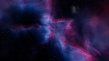 Naklejka premium colorful space background with stars, nebula gas cloud in deep outer space 3d render