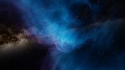 Obraz na płótnie Canvas colorful space background with stars, nebula gas cloud in deep outer space 3d render
