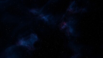 colorful space background with stars, nebula gas cloud in deep outer space 3d render