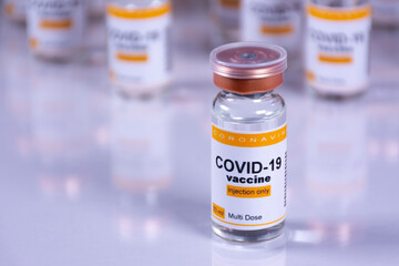 Vials with coronavirus vaccine
