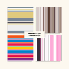 Sailor Stripes Seamless Pattern Set. Trendy Lines