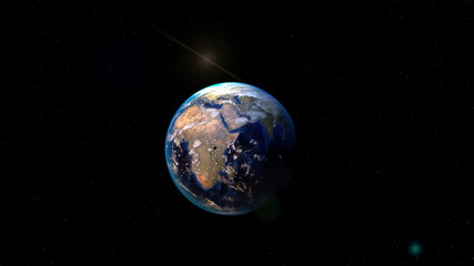 Fototapeta na wymiar Earth from space, globe render 3d Art