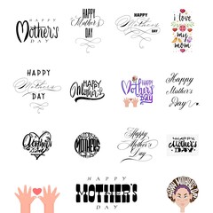 Fototapeta premium Happy Mother's Day handmade banner set