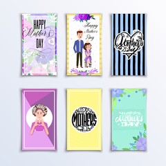 Happy mothers day lettering congratulations cards