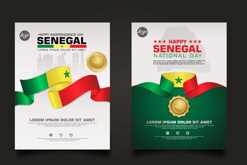 set poster promotions Senegal happy Republic Day background template.