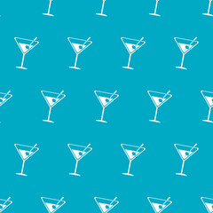 Bevarage Pattern. Blue Background Bevarage Pattern.