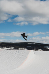 Snowboard skiing big air jump winter snow sports