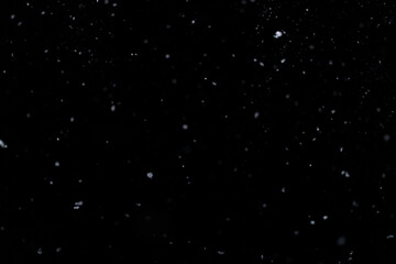 Real falling snow on black background for blending modes in ps. Ver 01 - few snowflakes in blur